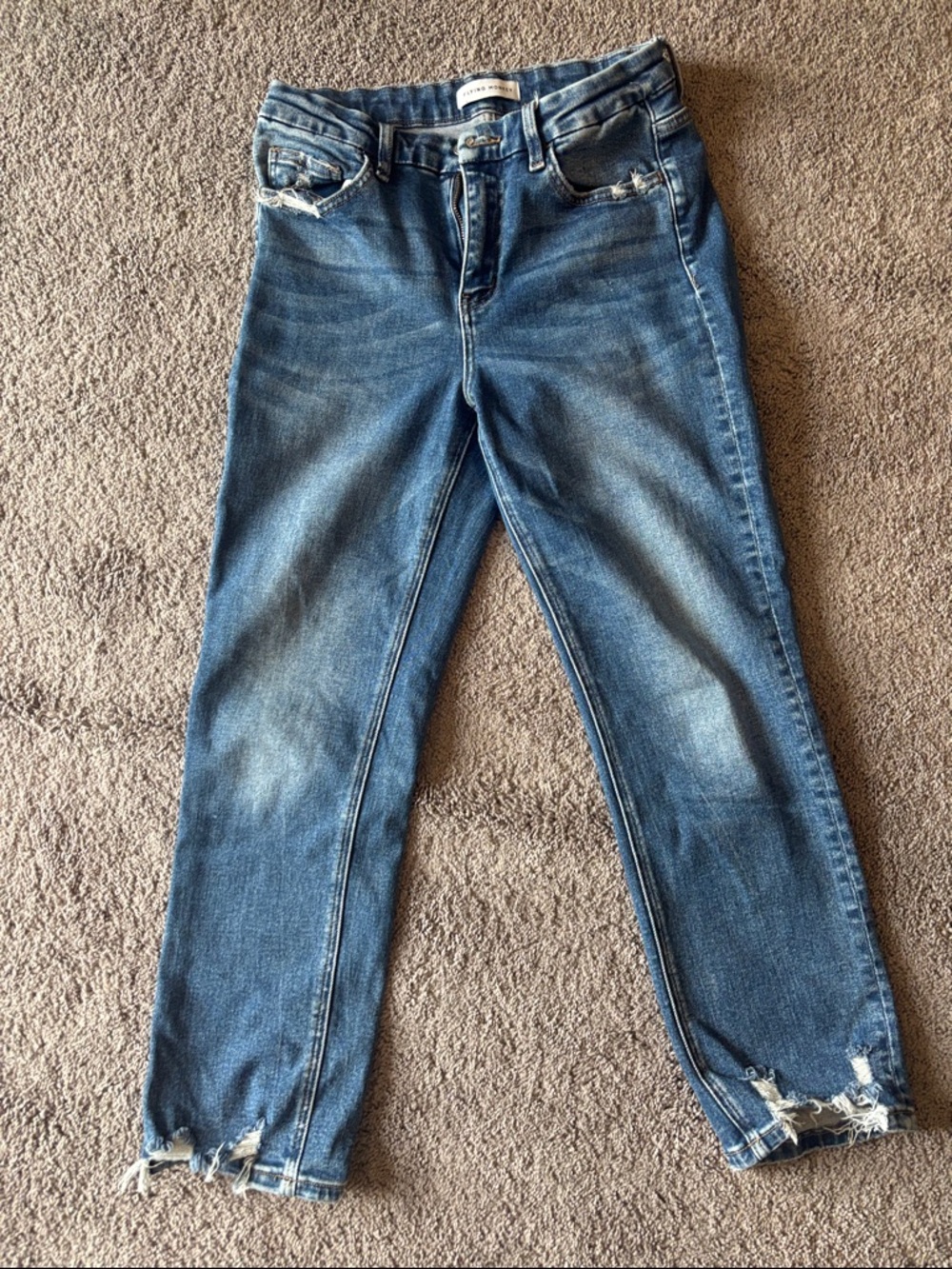 Flying Monkey Skinny Distressed Blue Jeans